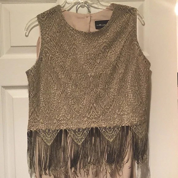 Sag Harbor vintage metallic gold fringe set - Picture 2 of 2